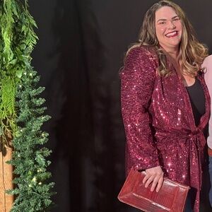 Burgundy Sequin Blazer